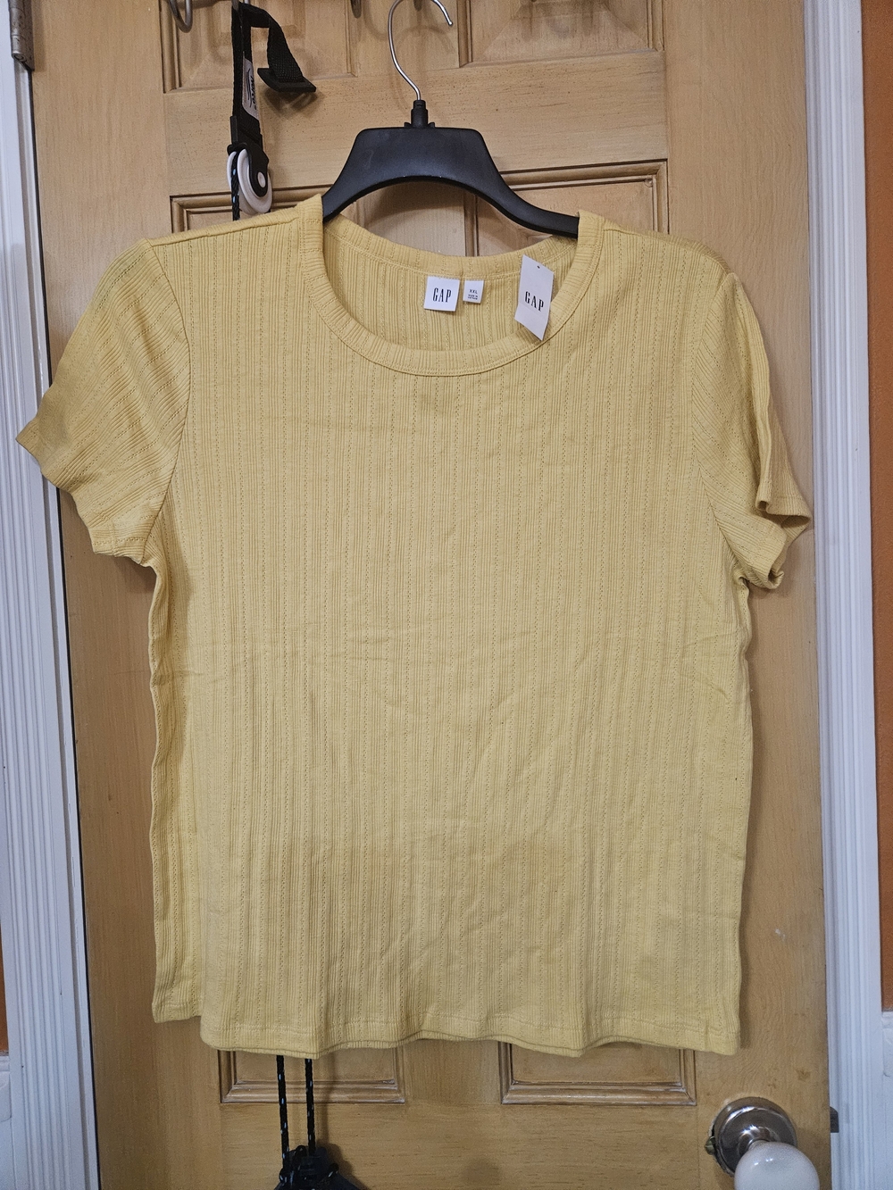 GAP Yellow Short Sleeve Ribbed Crew Tee